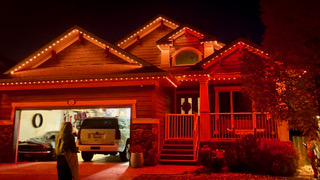Home with permanent LED lighting in warm colour