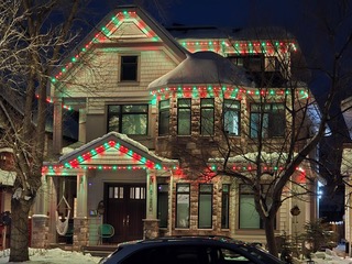 Home outlined in warm permanent LED lighting