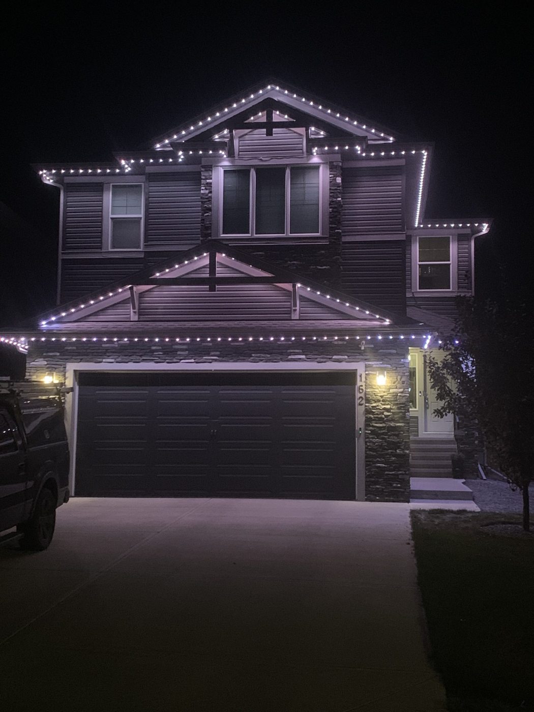 Eaves and peaks lit with permanent LED