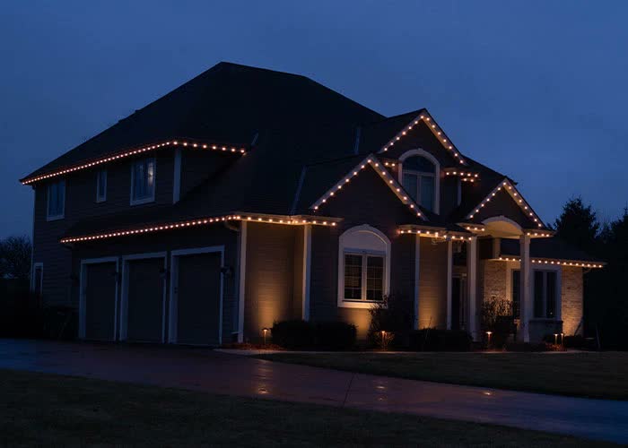 Night curb appeal with permanent lighting